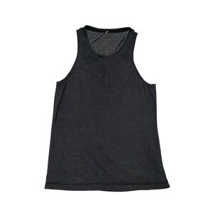 Lululemon Tank Sz Medium-Tall Charcoal Metallic with Reflective Strip back hem